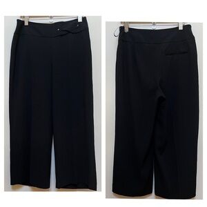 Karen Millen Black Wide Leg Side Zipper Pocket Work Pant Size 8 (M)